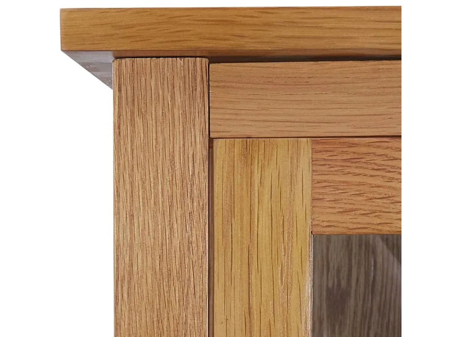 Estantería 4 puertas madera roble macizo y cristal 90x35x200cm