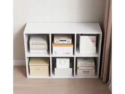 ESTANTERÍA ABIERTA CÓMODA CUBO 2x3 ESPACIOSA BLANCA PARA LIBROS DE OFICINA MODERNA