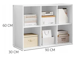 ESTANTERÍA ABIERTA CÓMODA CUBO 2x3 ESPACIOSA BLANCA PARA LIBROS DE OFICINA MODERNA