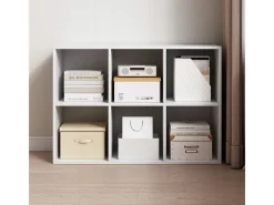 ESTANTERÍA ABIERTA CÓMODA CUBO 2x3 ESPACIOSA BLANCA PARA LIBROS DE OFICINA MODERNA