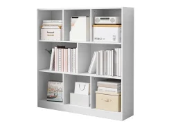 ESTANTERÍA ABIERTA MODERNA BLANCA ESTANTE ARMARIO CÓMODO 8 ESTANTES 100 CM