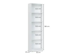Estantería aglomerado blanco 180x52x25cm