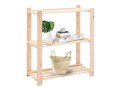 Estantería almacenaje 3 niveles madera pino maciza 150 kg ES705579