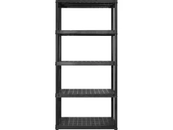 Estantería almacenaje 5 niveles plástico negro 274,5x45,7x185cm ES784856