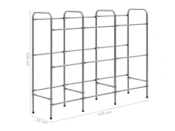 Estantería almacenaje para 9 cajas acero plateado 145x33x116 cm ES963189