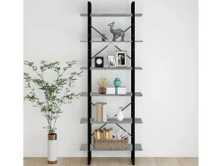 Estantería alta madera contrachapada gris Sonoma 80x30x210 cm ES306418