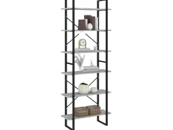 Estantería alta madera contrachapada gris Sonoma 80x30x210 cm ES306418