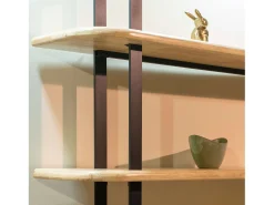 Estantería alta Napi roble estructura metálica 150x180x35 cm claro/negro