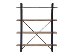 Estantería alta Plank roble American/negro 150x35x180 cm Adec