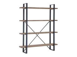Estantería alta Plank roble American/negro 150x35x180 cm Adec