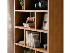 Estantería asimétrica de 5 niveles con 10 compartimentos efecto madera