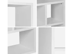 Estantería asimétrica de 5 niveles con 10 compartimentos blanco