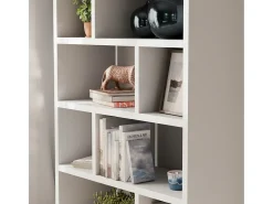 Estantería asimétrica de 5 niveles con 10 compartimentos blanco