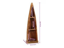 Estantería barca madera maciza reciclada 39x27x127 cm