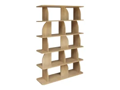 Estantería, biblioteca con decoración estilo madera, 5 niveles efecto