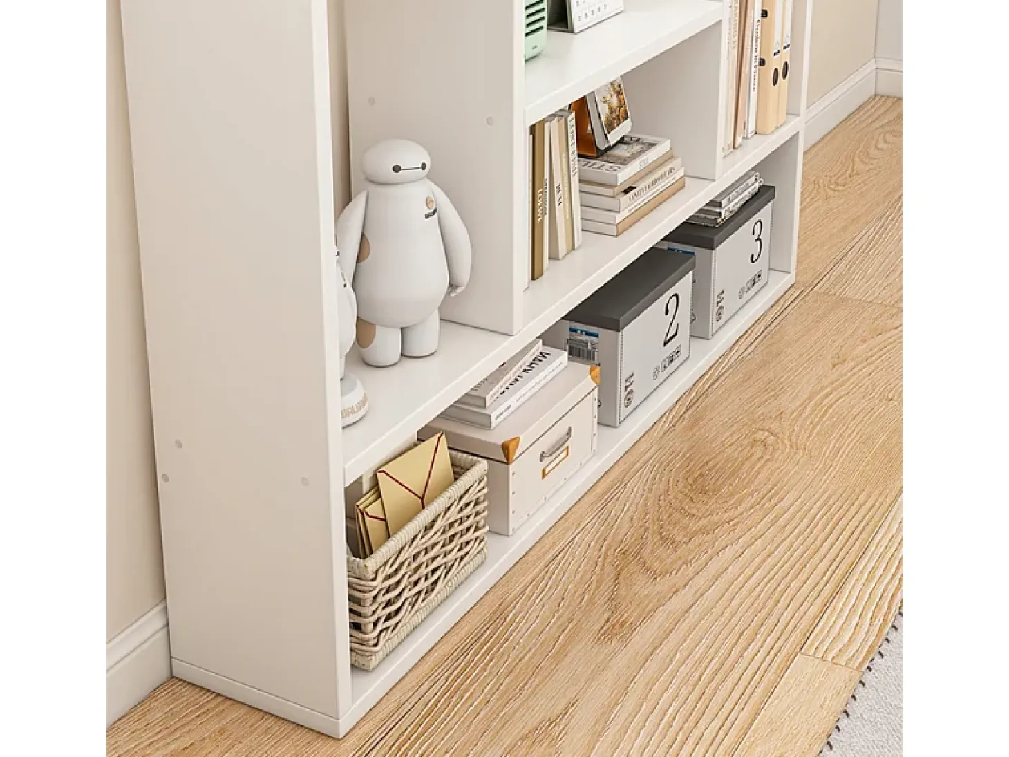 ESTANTERÍA BLANCA MODERNA DE PARED LOFT PARA LIBROS SALÓN ABIERTO 100 CM