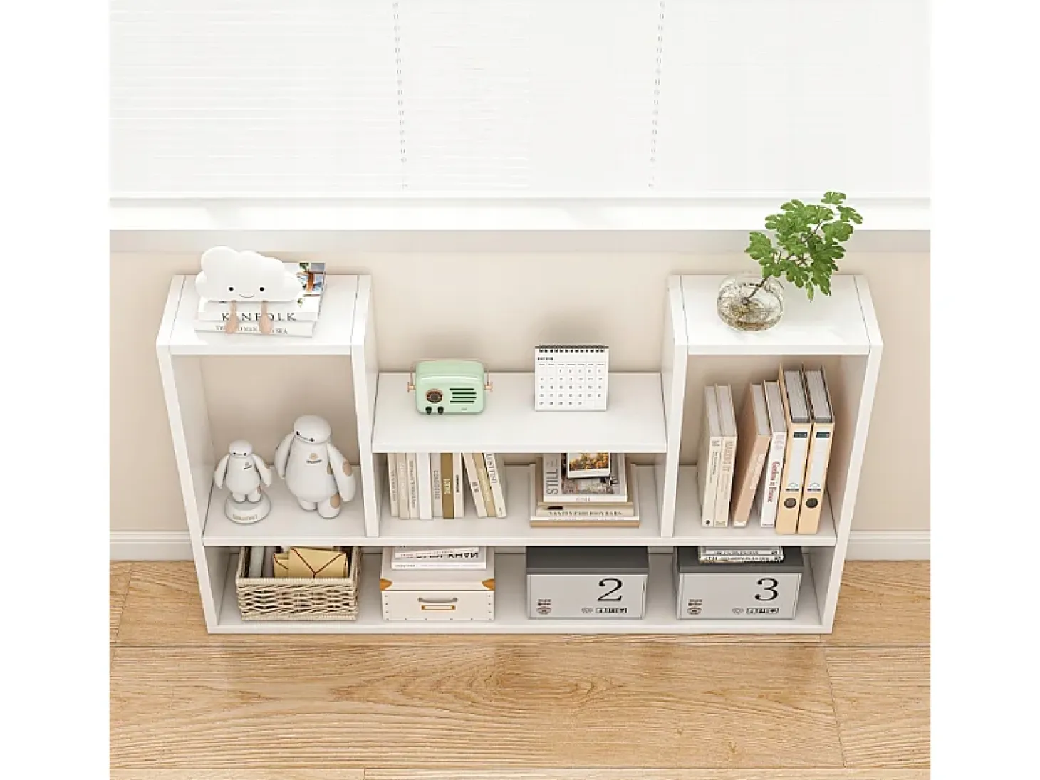 ESTANTERÍA BLANCA MODERNA DE PARED LOFT PARA LIBROS SALÓN ABIERTO 100 CM