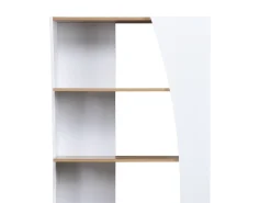 Estantería con 5 estantes - Blanco y Natural - JILORA