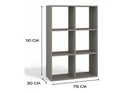 Estantería con 6 estantes - 110 cm - Gris - MALAX