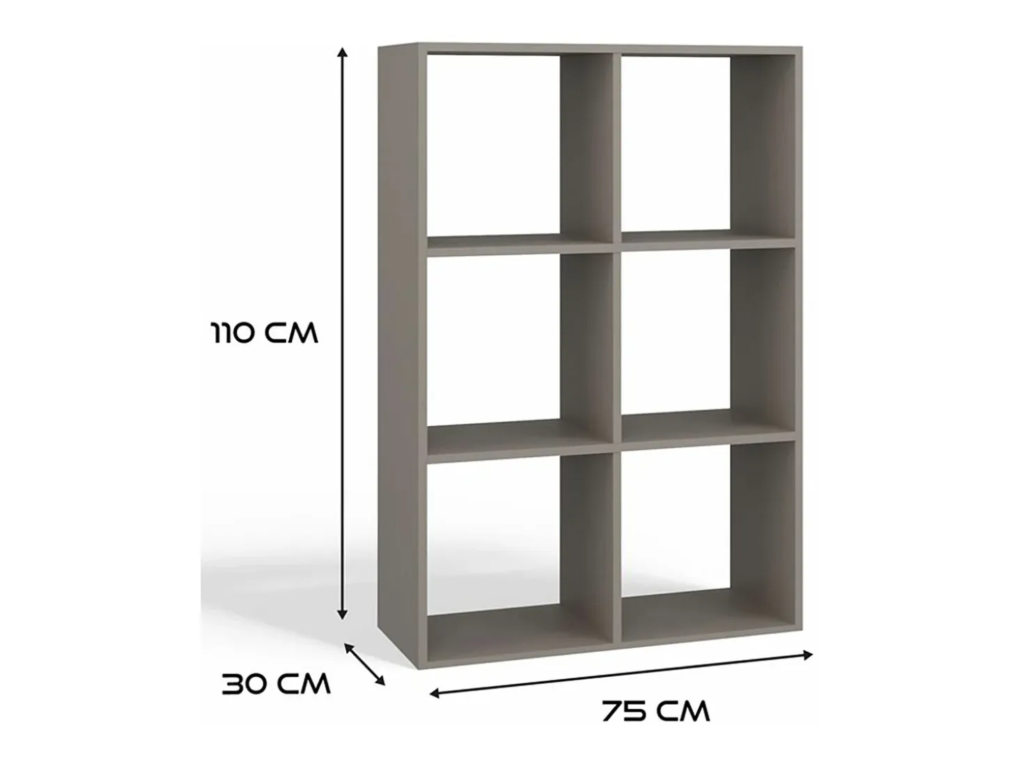Estantería con 6 estantes - 110 cm - Gris - MALAX