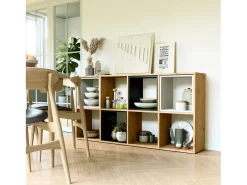 Estantería con 8 estantes - 147 cm - Roble artesanal - MALAX