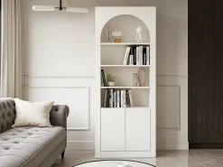 Estantería con 4 estantes y 2 puertas - Blanco - CYMORA