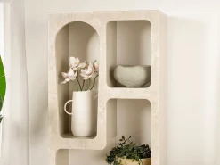 Estantería con 5 huecos - Efecto mármol beige - LUELA