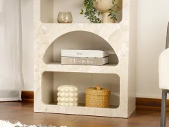 Estantería con 5 huecos - Efecto mármol beige - LUELA