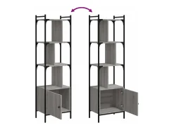 Estantería con puerta madera gris Sonoma 44,5x30x154,5 cm