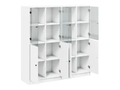 Estantería con puertas madera de ingeniería negro 136x37x142 cm