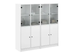 Estantería con puertas madera de ingeniería negro 136x37x142 cm