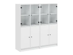 Estantería con puertas madera de ingeniería negro 136x37x142 cm