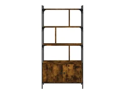 Estantería con puertas madera roble ahumado 76,5x30x154,5 cm