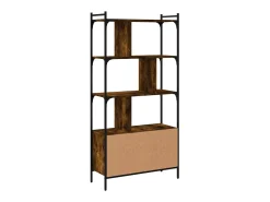Estantería con puertas madera roble ahumado 76,5x30x154,5 cm