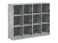 Estantería con puertas madera de ingeniería gris 136x37x109 cm