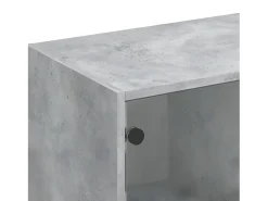 Estantería con puertas madera de ingeniería gris 136x37x109 cm