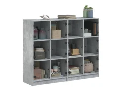 Estantería con puertas madera de ingeniería gris 136x37x109 cm