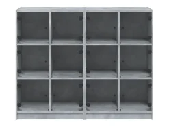 Estantería con puertas madera de ingeniería gris 136x37x109 cm