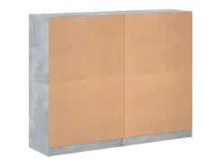 Estantería con puertas madera de ingeniería gris 136x37x109 cm