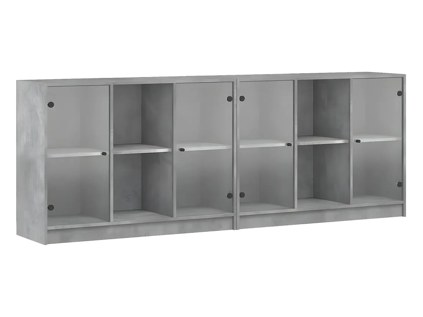 Estantería con puertas madera de ingeniería gris 204x37x75 cm