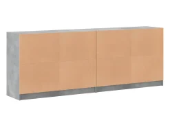 Estantería con puertas madera de ingeniería gris 204x37x75 cm