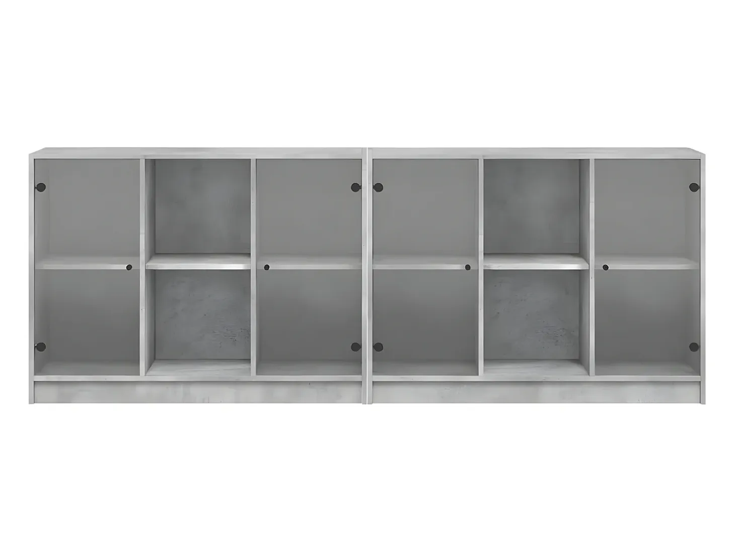 Estantería con puertas madera de ingeniería gris 204x37x75 cm