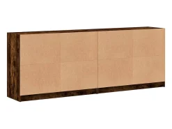 Estantería con puertas madera roble ahumado 204x37x75 cm