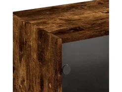 Estantería con puertas madera roble ahumado 204x37x75 cm