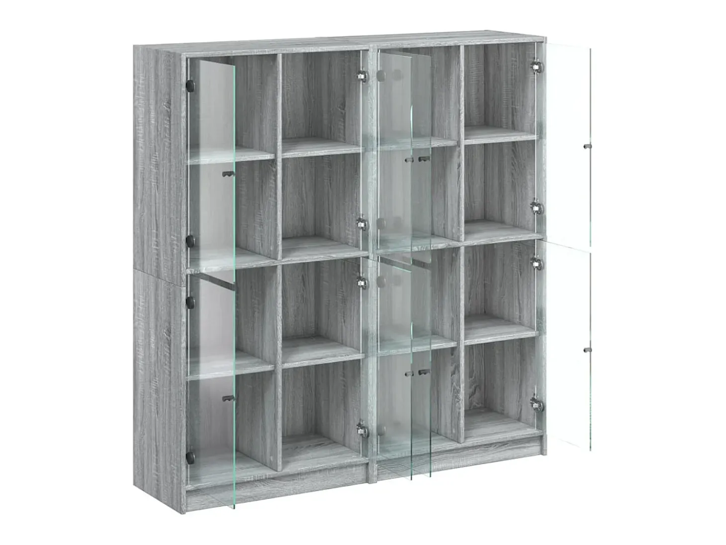 Estantería con puertas madera gris Sonoma 136x37x142 cm