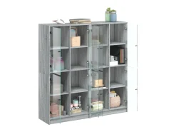Estantería con puertas madera gris Sonoma 136x37x142 cm