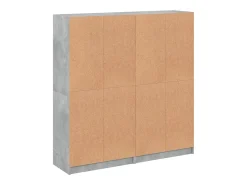 Estantería con puertas madera de ingeniería gris 136x37x142 cm