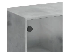 Estantería con puertas madera de ingeniería gris 136x37x142 cm