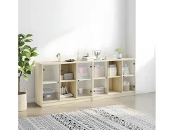 Estantería con puertas madera roble Sonoma 204x37x75 cm