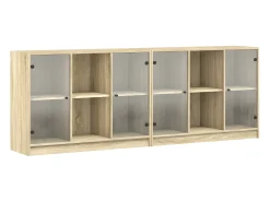 Estantería con puertas madera roble Sonoma 204x37x75 cm
